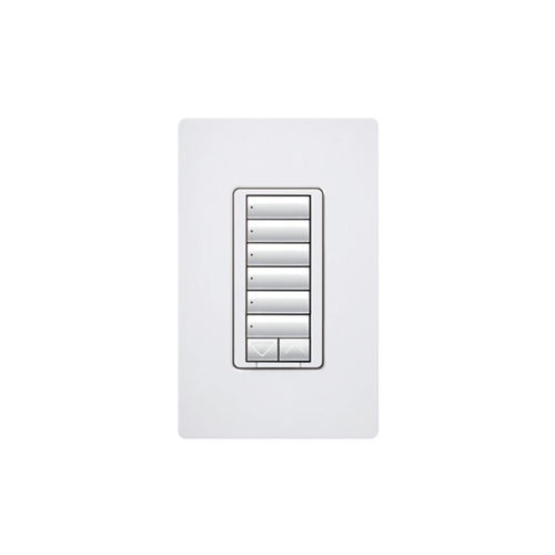 Lutron HQWD-W6BRL-WH Wall Mount 6 Button with Raise/Lower Keypad - White  for sale online