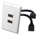 VANCO 120932 DOUBLE HDMI PIGTAIL DECORA WALL PLATE WH