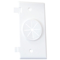 MIDLITE 2GESP-GR10-W 2GANG END SPLITPLATE WIREPORT/GROMMET WH