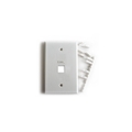 Wirepath Icon 1-Port Midi Wall Plate w/Name Inserts Wh
