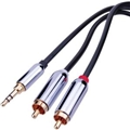 VANCO PRCA35MM03 3.5MM CABLE ST PG to 2-RCA PG 3Ft PREMIUM