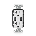 LEVITON T5832W 20A TR RECPT 2 USB + 2 110 OUTLET WHITE