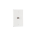 1 GANG F TYPE COAX CONNECTOR WALL PLATE WHITE