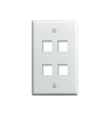 ONQ WP3404WH SINGLE GANG WALL PLATE 4 PORT WHITE