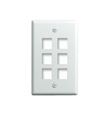 ONQ WP3406WH SINGLE GANG WALL PLATE 6 PORT WHITE