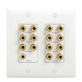 ONQ WP9009-WH-V1 7.1 HOME THEATER 2 GANG WALL PLATE WHIT