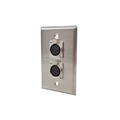 Wirepath Aluminum Sngl Gang WallPlate w/XLR Female Port(2)